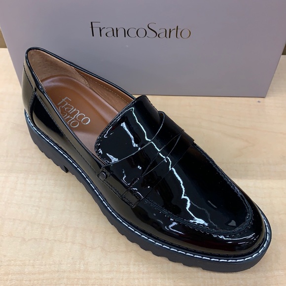 Franco Sarto Cassandra Glossy Lug Sole Slip On Loafer - Picture 2 of 10